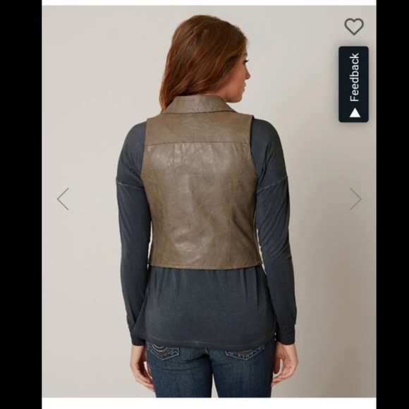 Be By Blanc Noir medium faux leather light gray vest - Picture 14 of 14